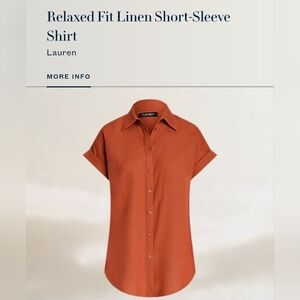 Ralph Lauren Women's Rust Linen Blouse